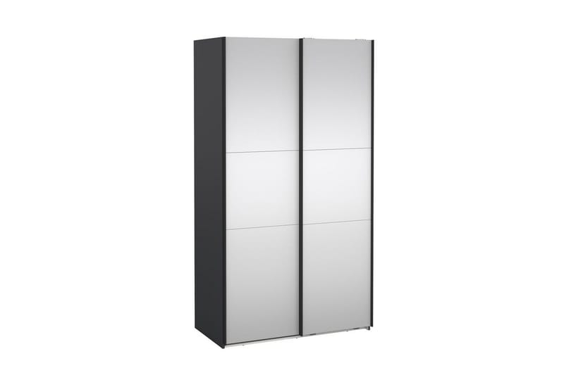 Takeru Garderob med Spegel 119x220 cm - Svart - Förvaring - Sko- & klädförvaring - Garderober & garderobssystem