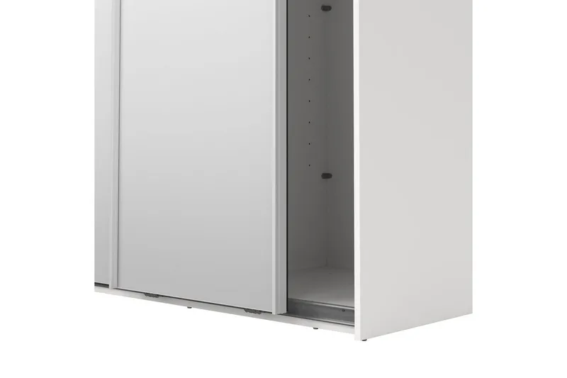 Takeru Garderob med Spegel 119x220 cm - Vit - Förvaring - Sko- & klädförvaring - Garderober & garderobssystem