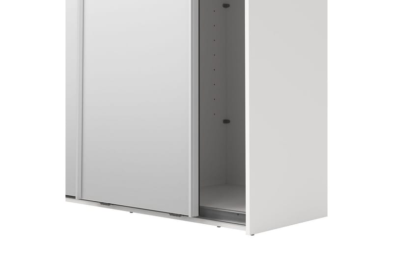 Takeru Garderob med Spegel 119x220 cm - Vit - Förvaring - Sko- & klädförvaring - Garderober & garderobssystem