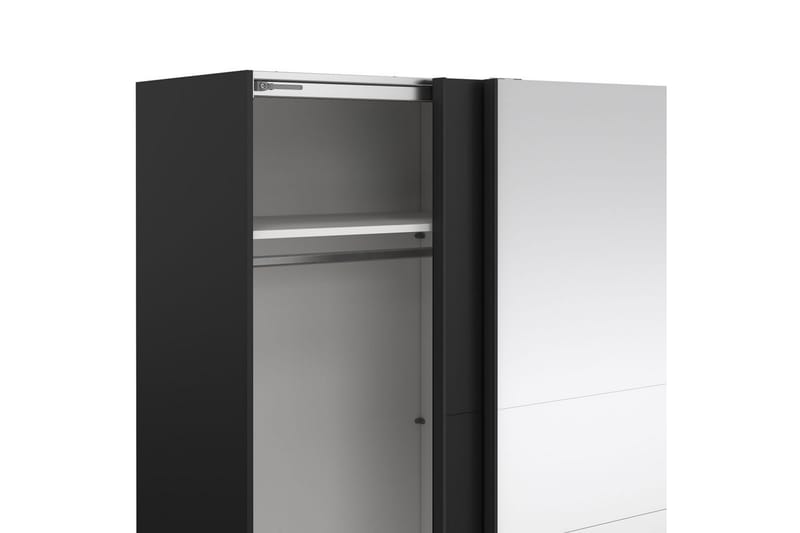 Takeru Garderob med Spegel 179x200 cm - Svart - Förvaring - Sko- & klädförvaring - Garderober & garderobssystem