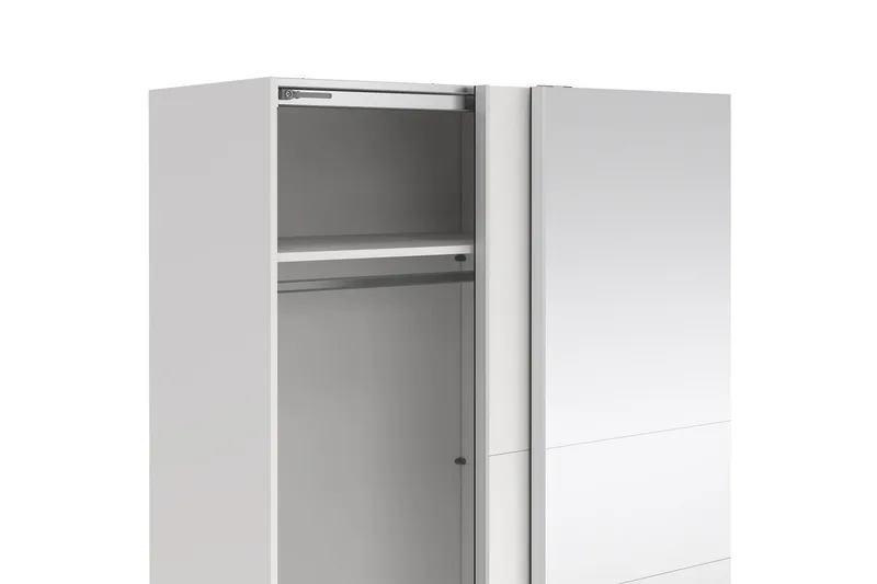 Takeru Garderob med Spegel 179x200 cm - Vit - Förvaring - Sko- & klädförvaring - Garderober & garderobssystem