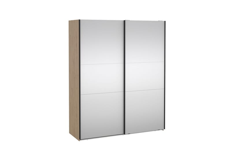 Takeru Garderob med Spegel 179x220 cm - Natur - Förvaring - Sko- & klädförvaring - Garderober & garderobssystem