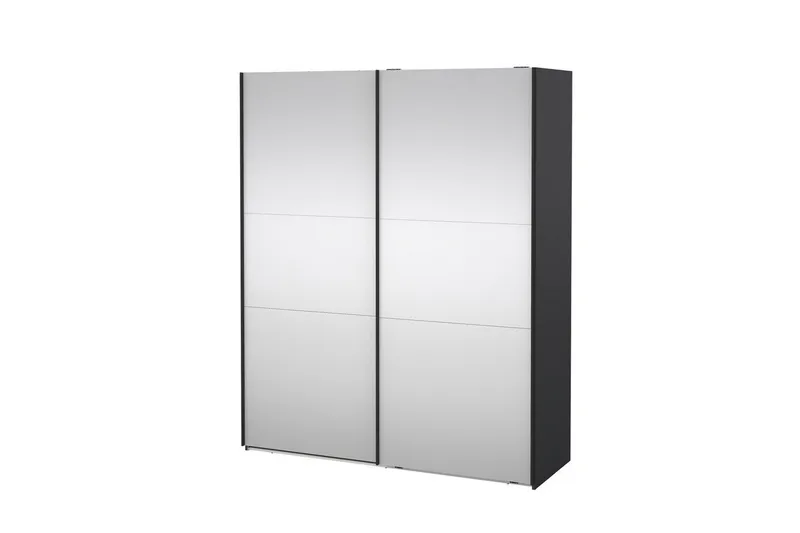 Takeru Garderob med Spegel 179x220 cm - Svart - Förvaring - Sko- & klädförvaring - Garderober & garderobssystem