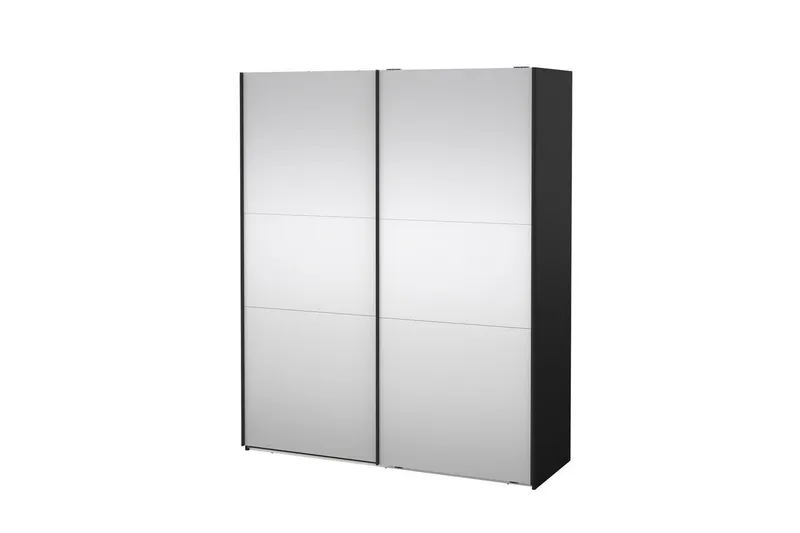 Takeru Garderob med Spegel 179x220 cm, Svart