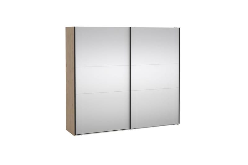 Takeru Garderob med Spegel 244x220 cm - Natur - Förvaring - Sko- & klädförvaring - Garderober & garderobssystem