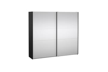 Takeru Garderob med Spegel 244x220 cm - Svart - Förvaring - Sko- & klädförvaring - Garderober & garderobssystem