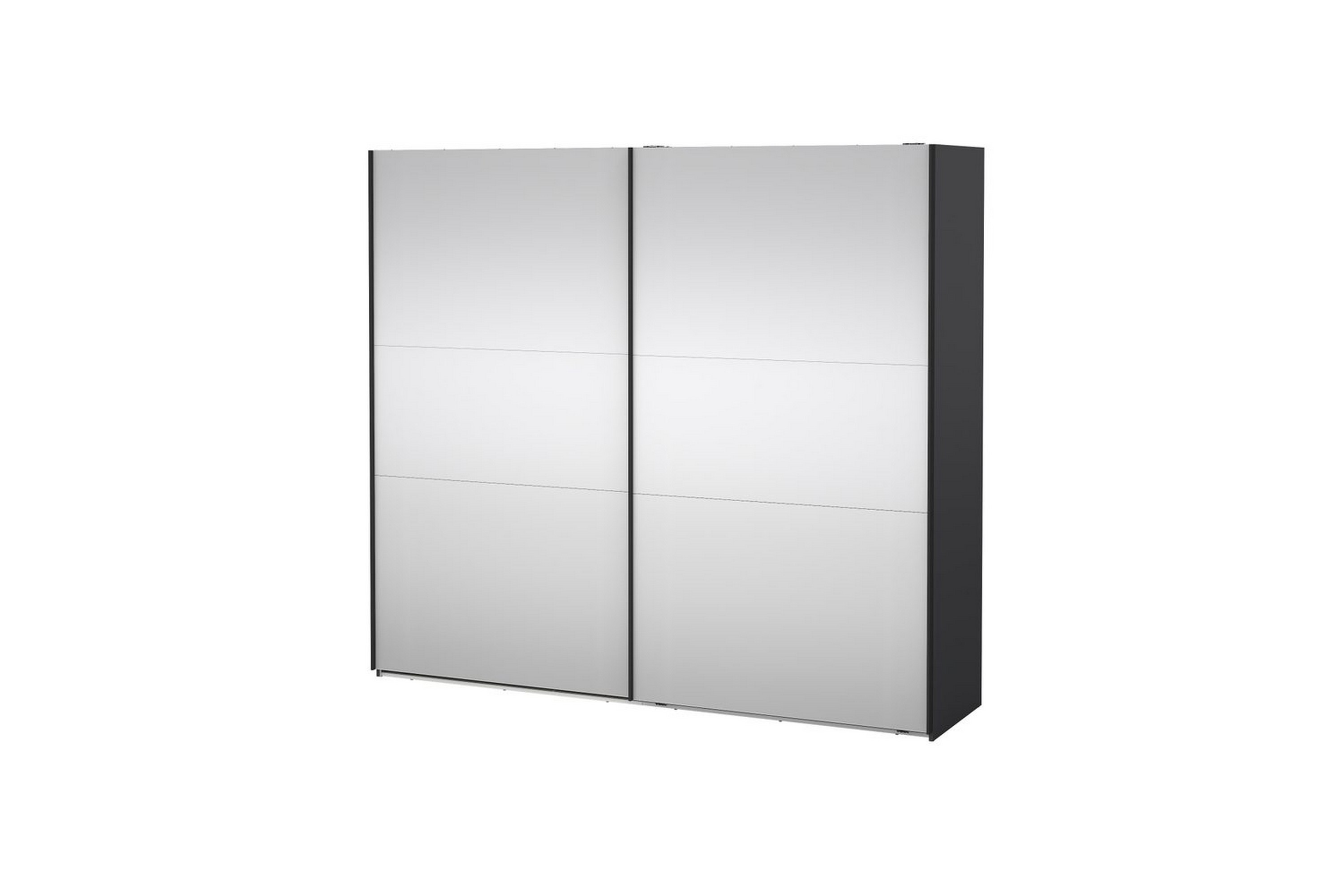 takeru garderob med spegel 244x220 cm - svart