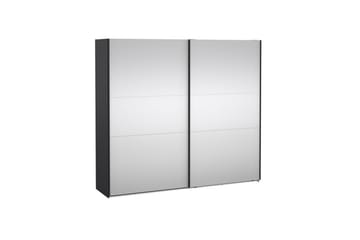 Takeru Garderob med Spegel 244x220 cm - Svart - Förvaring - Sko- & klädförvaring - Garderober & garderobssystem