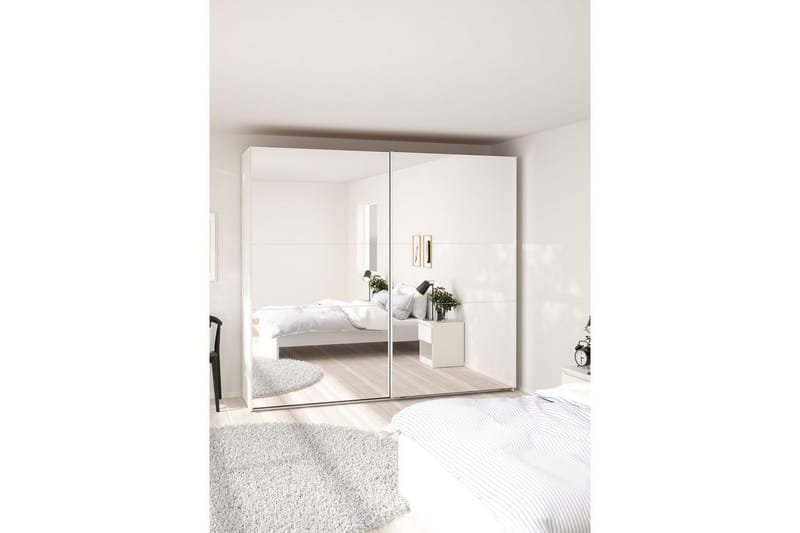 Takeru Garderob med Spegel 244x220 cm - Vit - Förvaring - Sko- & klädförvaring - Garderober & garderobssystem