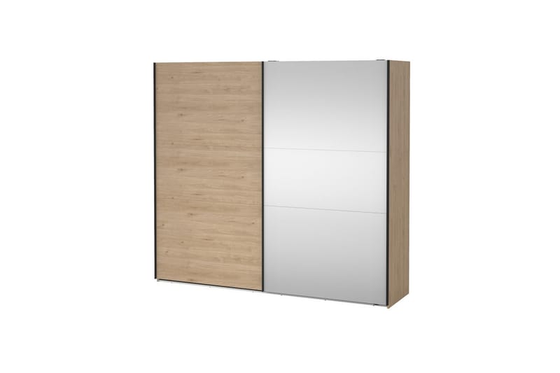 Takeru Garderob med Spegel 244x221 cm - Natur - Förvaring - Sko- & klädförvaring - Garderober & garderobssystem