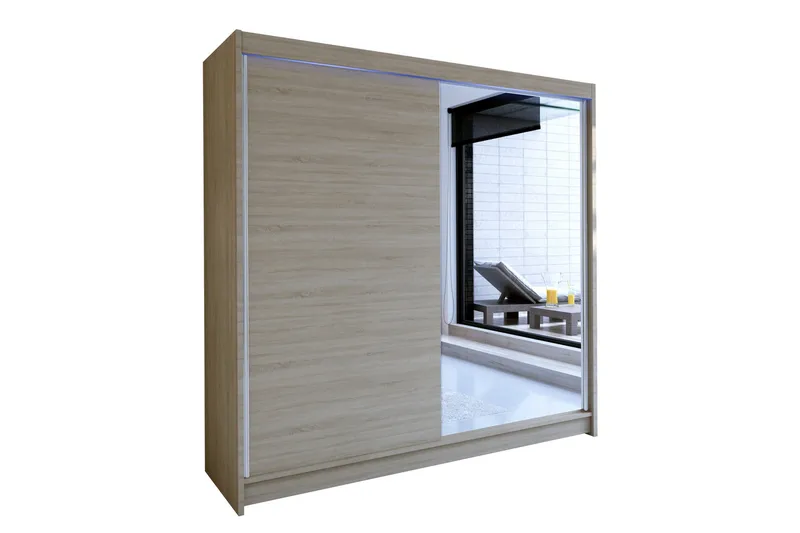 Talin Garderob 180x58x215 cm, Beige|Grå|Vit