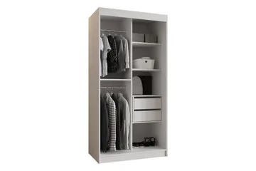 Tallmo Garderob m. Spegel 100x200 cm - Brun/Beige - Förvaring - Sko- & klädförvaring - Garderober & garderobssystem