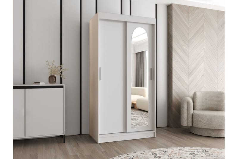 Tallmo Garderob m. Spegel 100x200 cm - Förvaring - Sko- & klädförvaring - Garderober & garderobssystem