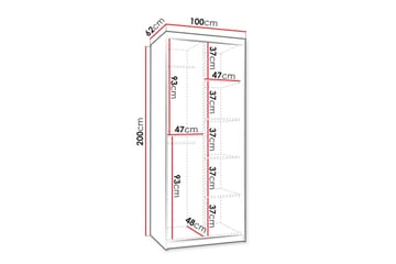 Tallmo Garderob m. Spegel 100x200 cm - Förvaring - Sko- & klädförvaring - Garderober & garderobssystem