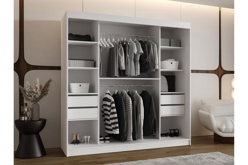 Tallmo Garderob m. Spegel 200x200 cm - Förvaring - Sko- & klädförvaring - Garderober & garderobssystem