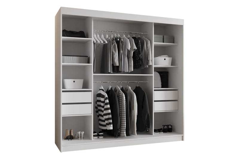 Tallmo Garderob m. Spegel 200x200 cm - Förvaring - Sko- & klädförvaring - Garderober & garderobssystem
