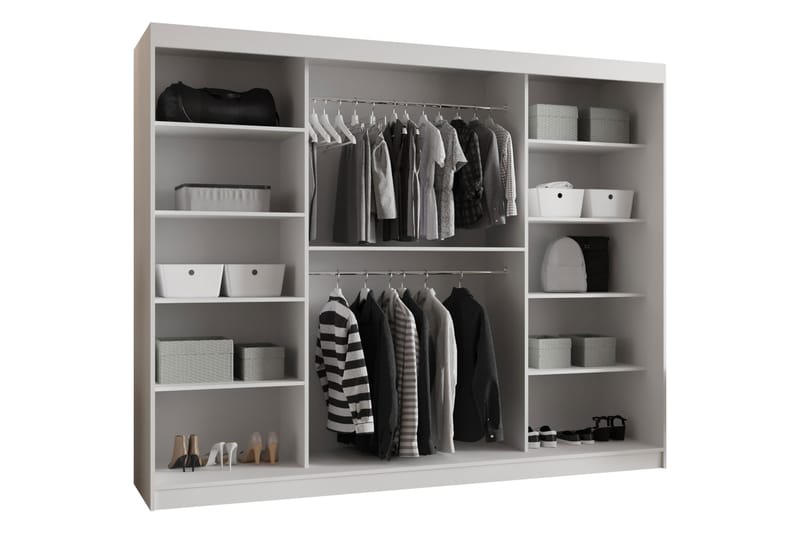 Tallmo Garderob m. Spegel 250x200 cm - Förvaring - Sko- & klädförvaring - Garderober & garderobssystem