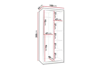 Tallmo Garderob med Spegel 100x200 cm i Trä - Beige - Förvaring - Sko- & klädförvaring - Garderober & garderobssystem