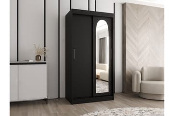 Tallmo Garderob med Spegel 100x200 cm i Trä - Svart - Förvaring - Sko- & klädförvaring - Garderober & garderobssystem
