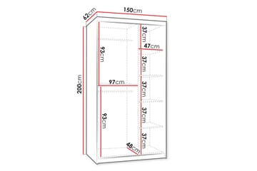Tallmo Garderob med Spegel 150x200 cm i Trä - Brun - Förvaring - Sko- & klädförvaring - Garderober & garderobssystem