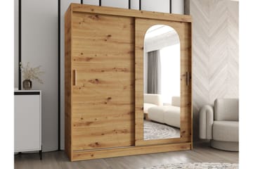 Tallmo Garderob med Spegel 180x200 cm i Trä - Brun - Förvaring - Sko- & klädförvaring - Garderober & garderobssystem