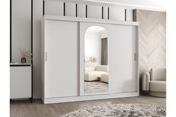 Tallmo Garderob med Spegel 250x200 cm i Målat Trä - Grå - Förvaring - Sko- & klädförvaring - Garderober & garderobssystem