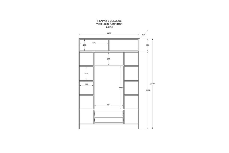 Talren Garderob 140x240 cm - Matt Vit - Förvaring - Sko- & klädförvaring - Garderober & garderobssystem