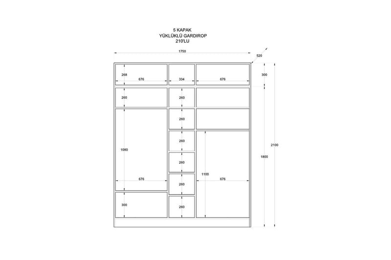 Talren Garderob 175x210 cm - Matt Vit - Förvaring - Skåp - Garderobsskåp