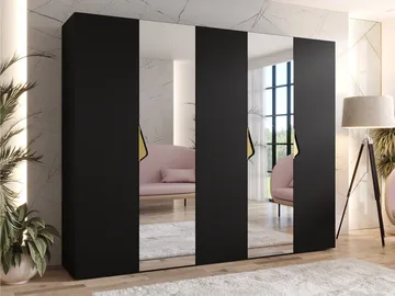 Tensa Garderob med spegel 250 cm - Svart - Förvaring - Sko- & klädförvaring - Garderober & garderobssystem