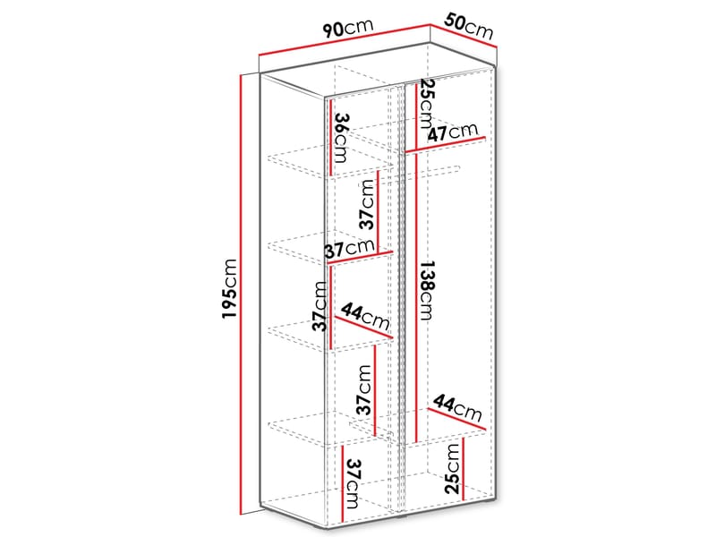 Travic Garderob 90 cm - Förvaring - Sko- & klädförvaring - Garderober & garderobssystem