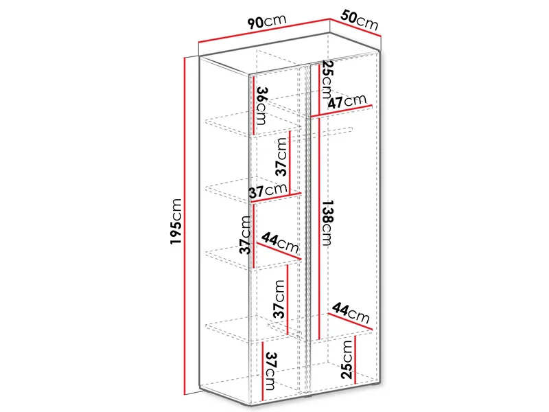 Travic Garderob 90 cm - Förvaring - Sko- & klädförvaring - Garderober & garderobssystem