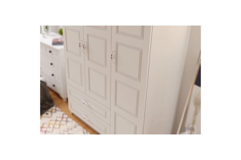 Travric Garderob 105x180 cm - Matt Vit - Förvaring - Sko- & klädförvaring - Garderober & garderobssystem