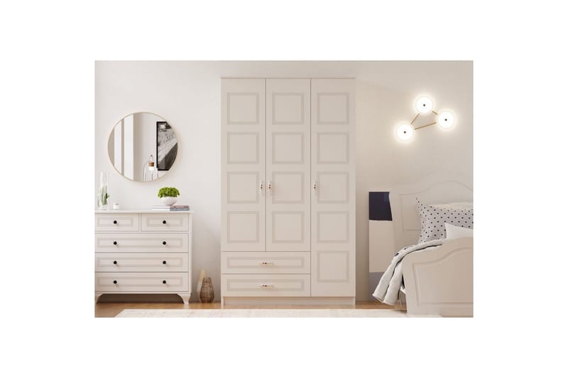 Travric Garderob 105x180 cm - Matt Vit - Förvaring - Sko- & klädförvaring - Garderober & garderobssystem