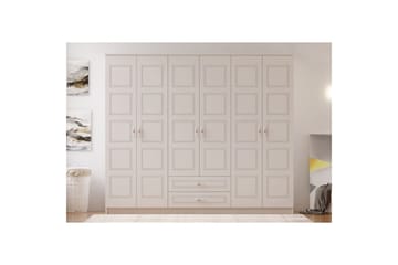 Travric Garderob 210x180 cm - Matt Vit - Förvaring - Sko- & klädförvaring - Garderober & garderobssystem