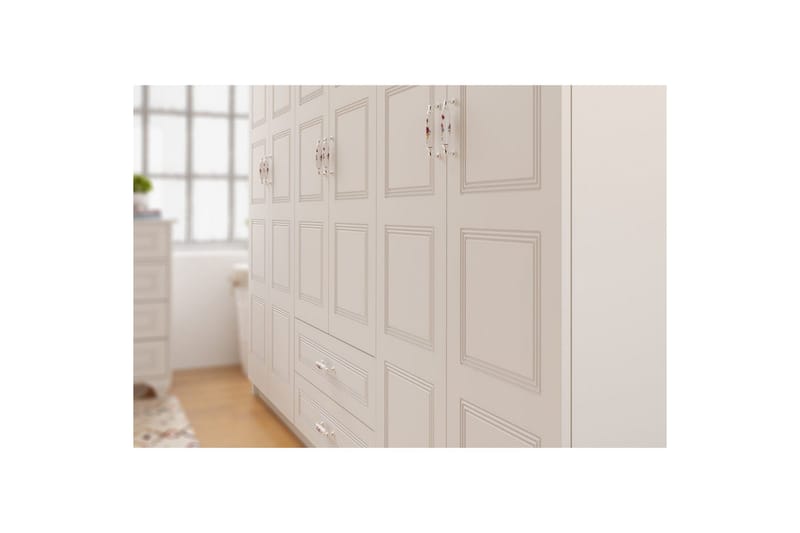 Travric Garderob 210x180 cm - Matt Vit - Förvaring - Sko- & klädförvaring - Garderober & garderobssystem