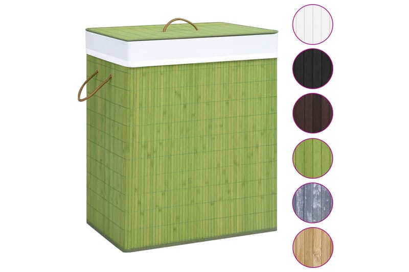 Tvättkorg bambu grön 100 L - Grön - Badrumstillbehör - Tvättkorgar
