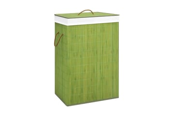 Tvättkorg bambu grön
