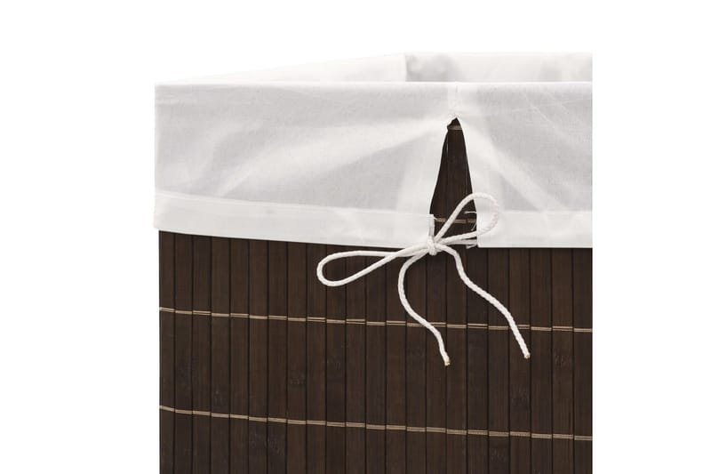 Tvättkorg i bambu rektangulär mörkbrun - Brun - Badrumstillbehör - Tvättkorgar