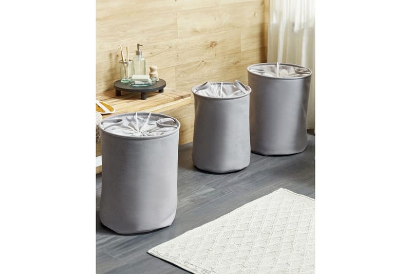 Tvättkorgar Archa set om 3 Grå - Grå - Förvaring - Sko- & klädförvaring - Tvättkorgar