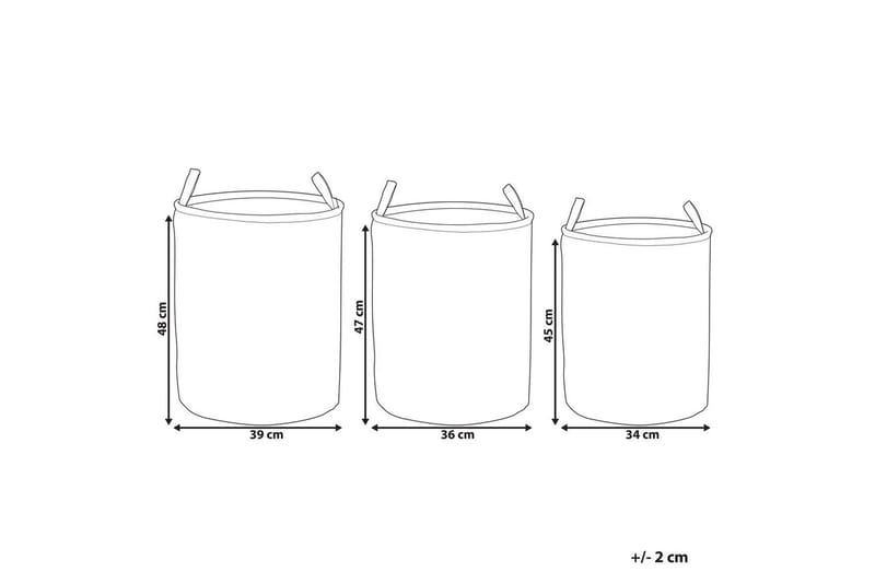 Tvättkorgar Archa set om 3 Grå - Grå - Förvaring - Sko- & klädförvaring - Tvättkorgar