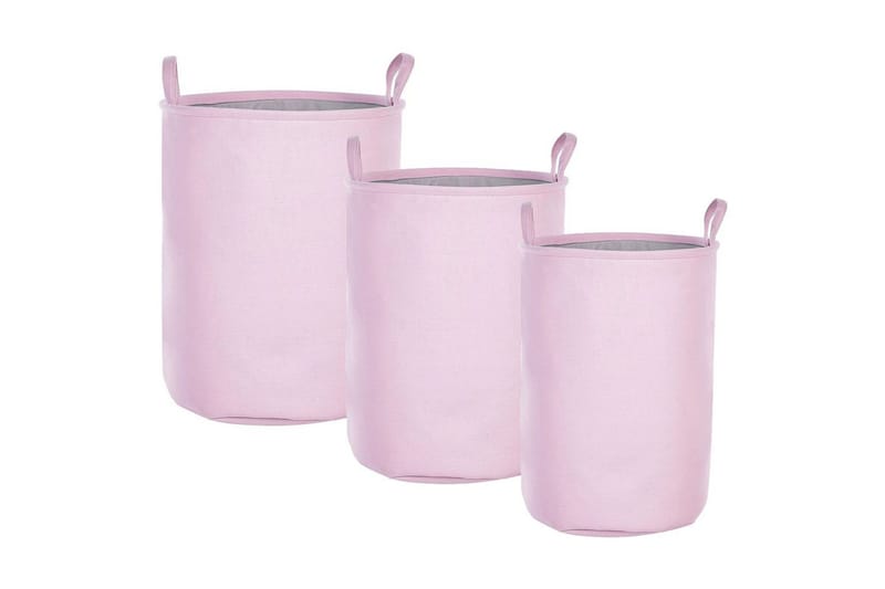 Tvättkorgar Archa set om 3 Rosa/grå, Rosa/grå