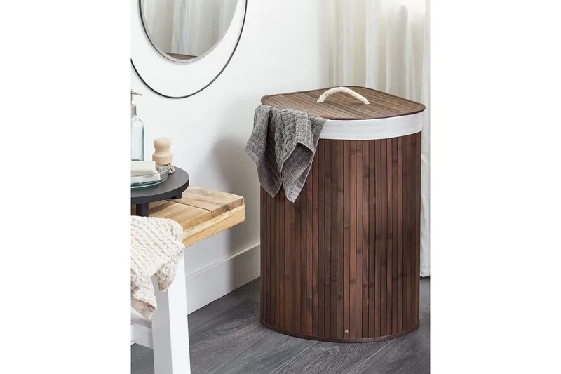 Tvättkorgar Matara Mörk trä/vit - Mörk trä/vit - Förvaring - Sko- & klädförvaring - Tvättkorgar