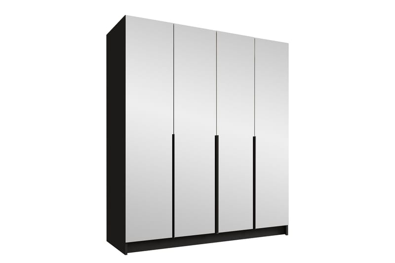 Vadstena Garderob med Spegel 200 cm, Svart