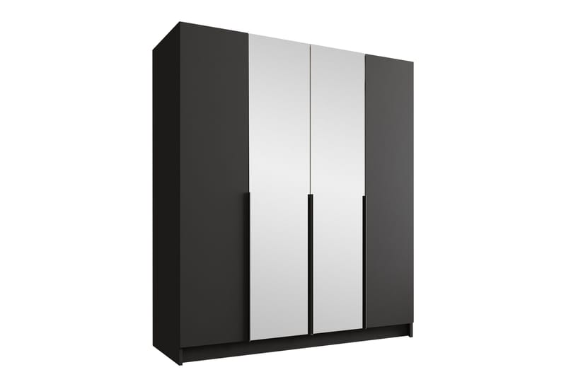 Vadstena Garderob med Spegel 200 cm, Svart