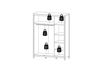 Vallvidera Garderob 150x199 cm - Svart - Förvaring - Sko- & klädförvaring - Garderober & garderobssystem