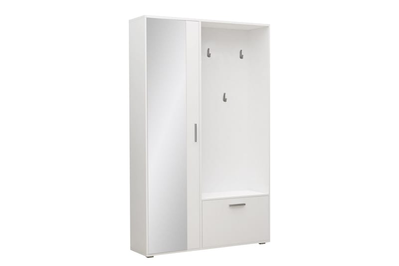 Vansboro Garderob med Spegel 120x196 cm - Vit - Förvaring - Sko- & klädförvaring - Garderober & garderobssystem