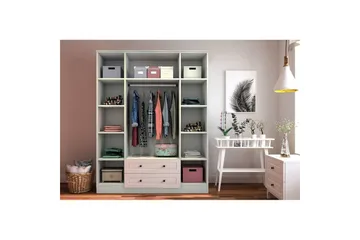 Varin Garderob 140x180 cm - Matt Vit - Förvaring - Sko- & klädförvaring - Garderober & garderobssystem