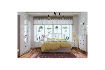 Varin Garderob 140x180 cm - Matt Vit - Förvaring - Sko- & klädförvaring - Garderober & garderobssystem