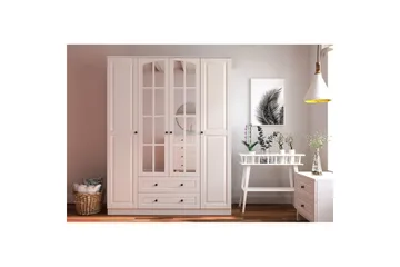 Varin Garderob 140x210 cm - Matt Vit - Förvaring - Sko- & klädförvaring - Garderober & garderobssystem