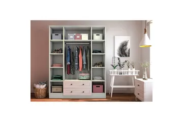 Varin Garderob 140x210 cm - Matt Vit - Förvaring - Sko- & klädförvaring - Garderober & garderobssystem
